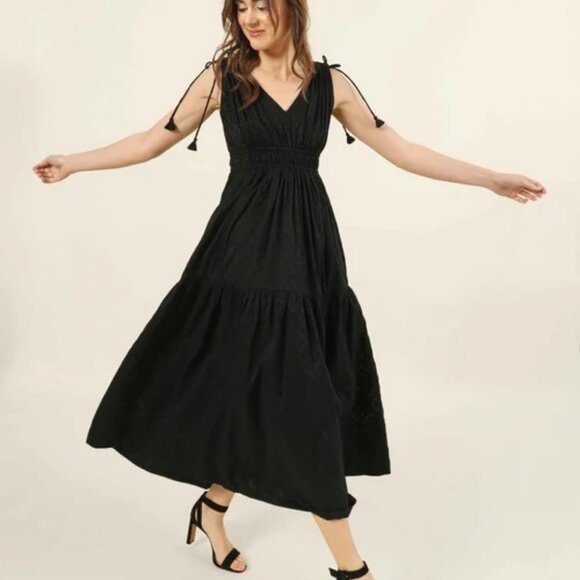 Omika Rosalita Midi Dress, Black, Medium, NWT - Picture 1 of 3